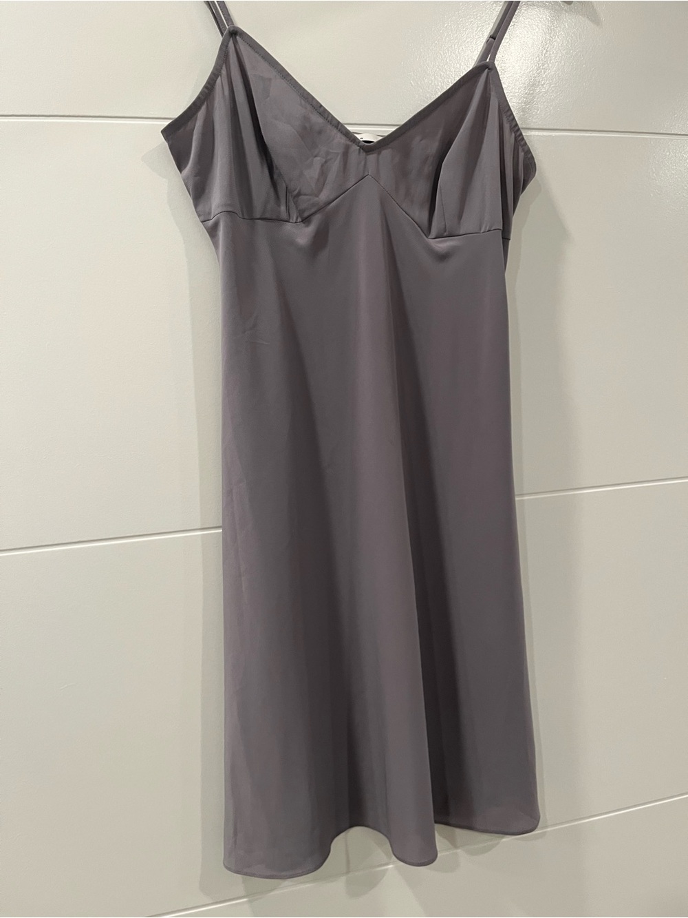 Karen Millen 95% Silk Gray A-Line Cami Dress Spaghetti Strap US 4